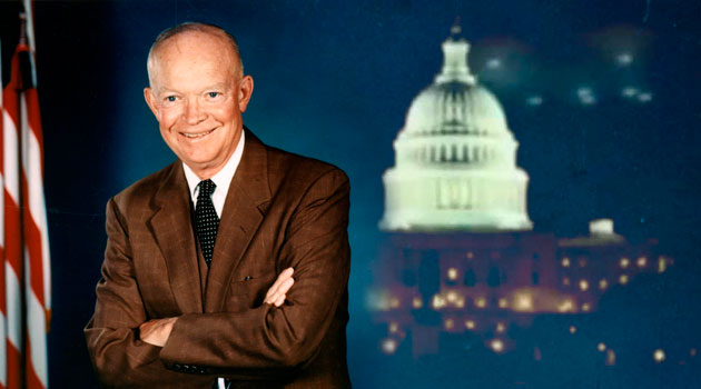 President Dwight Eisenhower sign The 1954 Greada Treaty with aliens